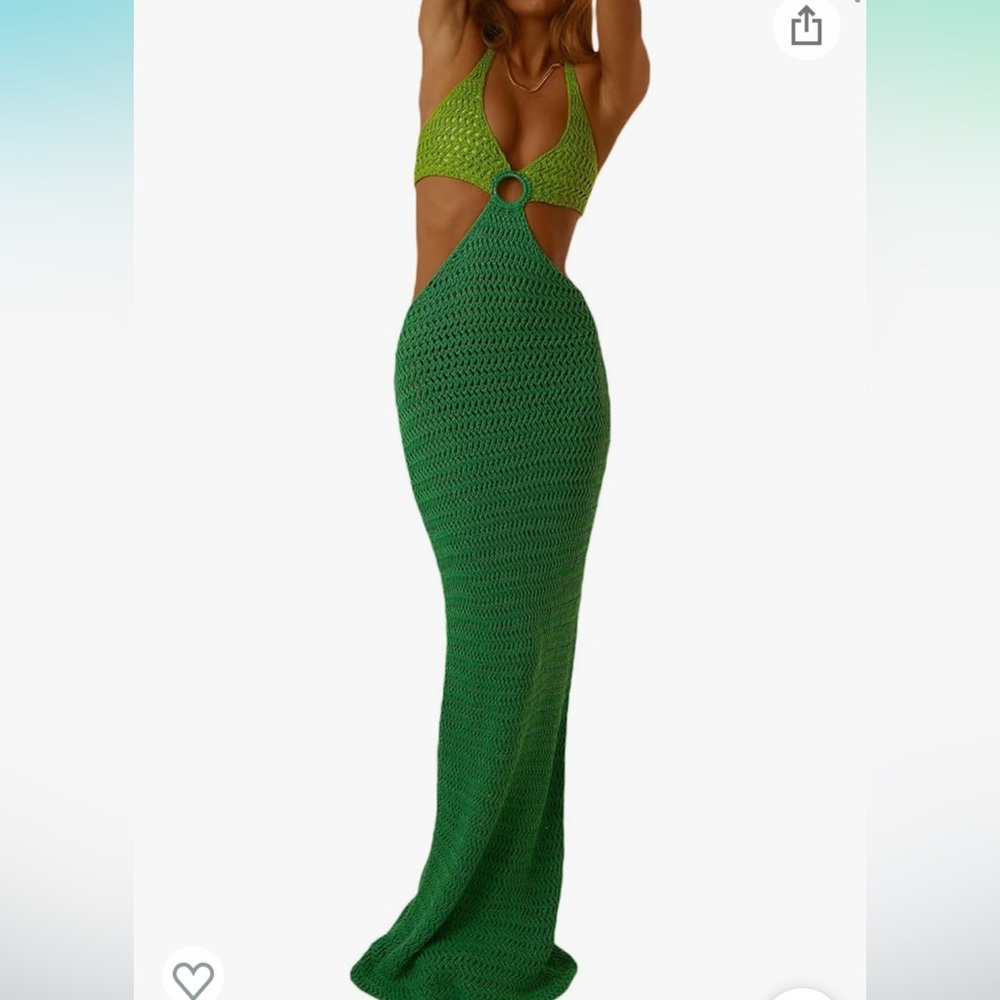 Two Tone- Crotchet Long Dress